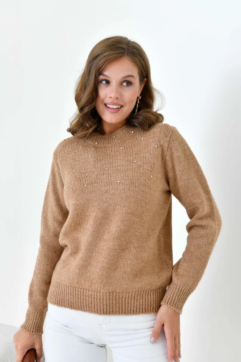 Garmi Women's Beaded Sweater Biscuit