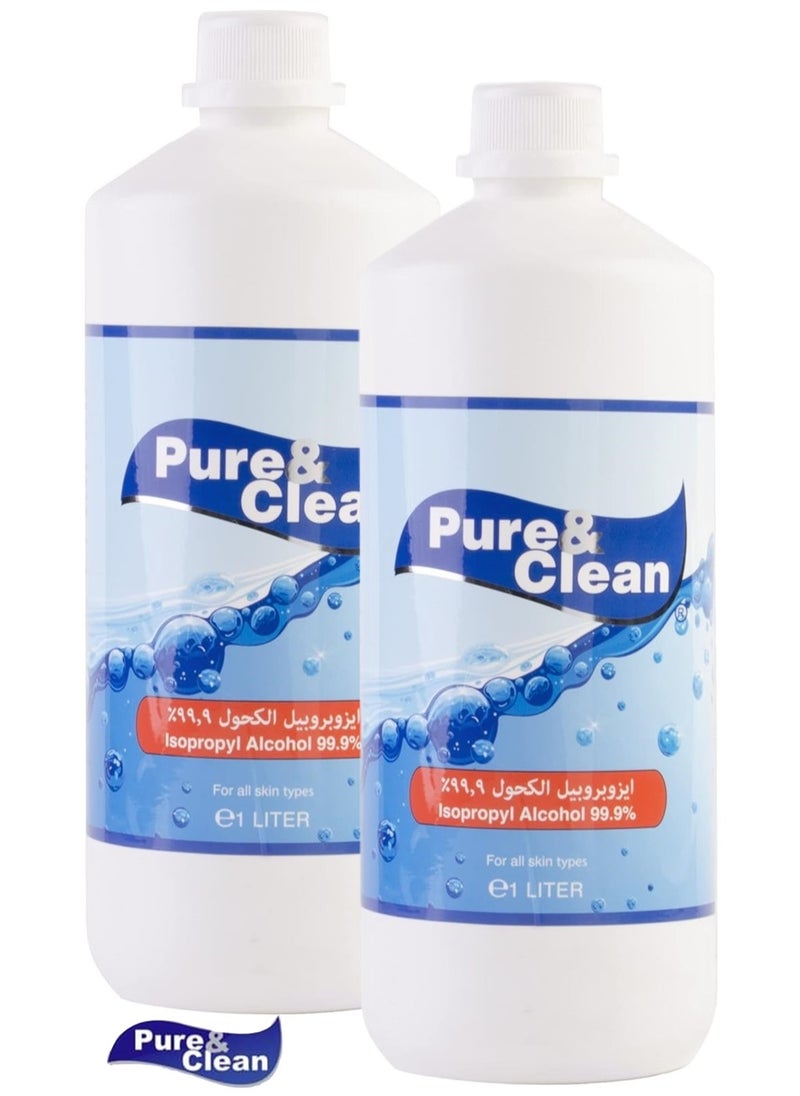 Pure & Clean - Original Medical Isopropyl Alcohol 99.9% 1L (ISO) Pure & Clean ( 2 Pack ) - Image 1