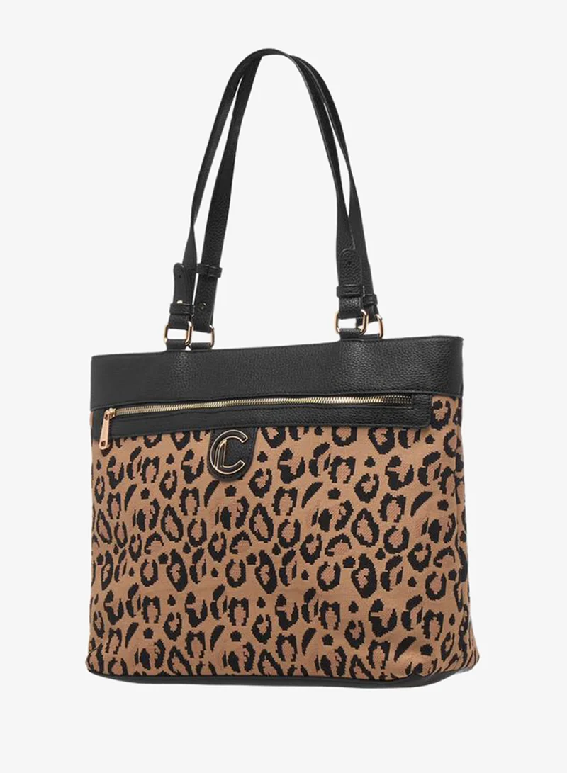 Le Confort Animal Textured Tote Bag with Handles