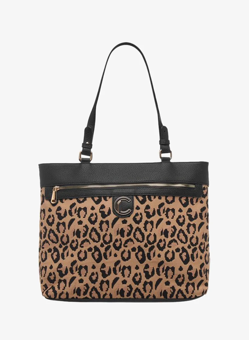 Le Confort Animal Textured Tote Bag with Handles