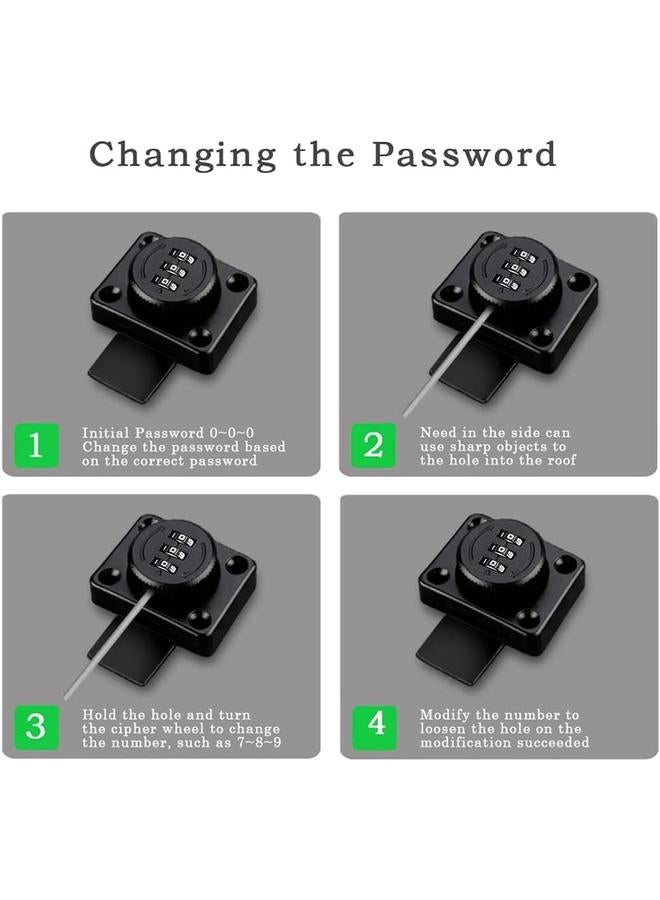 Combination Of Combination Lock Mechanism Rotary Lock Room Door Lock Mechanical Combination Door Lock Office File Cabinet Sliding Door Buckle Surface Mounted Old Style Cabinet Door Lock - Image 4