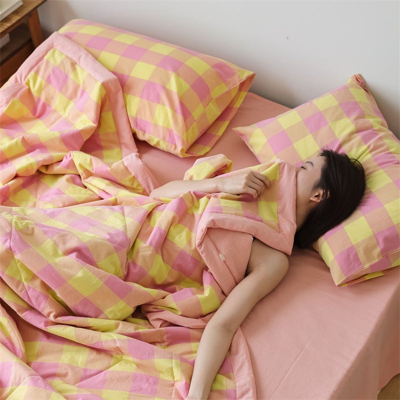 Class A Maternal And Infant Grade Antibacterial Cotton Washed Cotton Summer Quilt Four-Piece Set 4 Pure Cotton Summer Cool Quilt Air Conditioned Quilt Summer Thin Quilt - Image 1