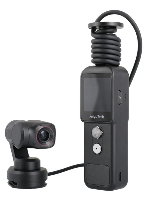 Feiyu Pocket-2S Mini Action Camera 4K with Touch Screen, WiFi, 3-axis Gimbal Stabilization Camera for Bike Motorbike Helmet Vlog Film Youtube Video