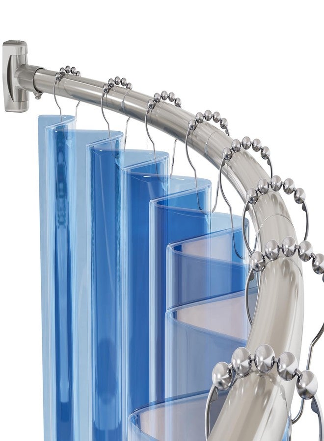 أمازيرباث قضيب ستارة حمام مقوس من AmazerBath، بطول 20-84 بوصة، شديد التحمل، مقاوم للصدأ، تصميم تلسكوبي قابل للتعديل، سهل التركيب، يتطلب ثقبًا، مطلي بالنيكل - Image 1