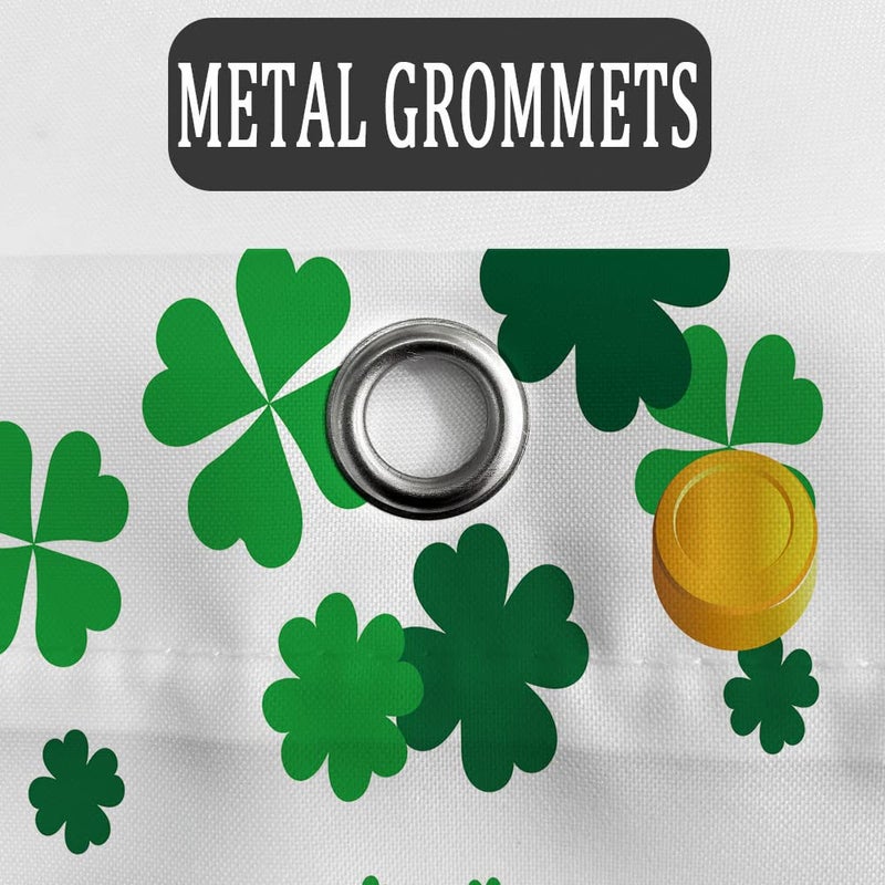 Merchr Happy St Patricks ستارة دش دش أخضر البرسيم Shamrock Leaf Irish Gnome Elf Design Buffalo Check Plaid Decord Close Fabrice Bathrate مع خطافات - Image 4