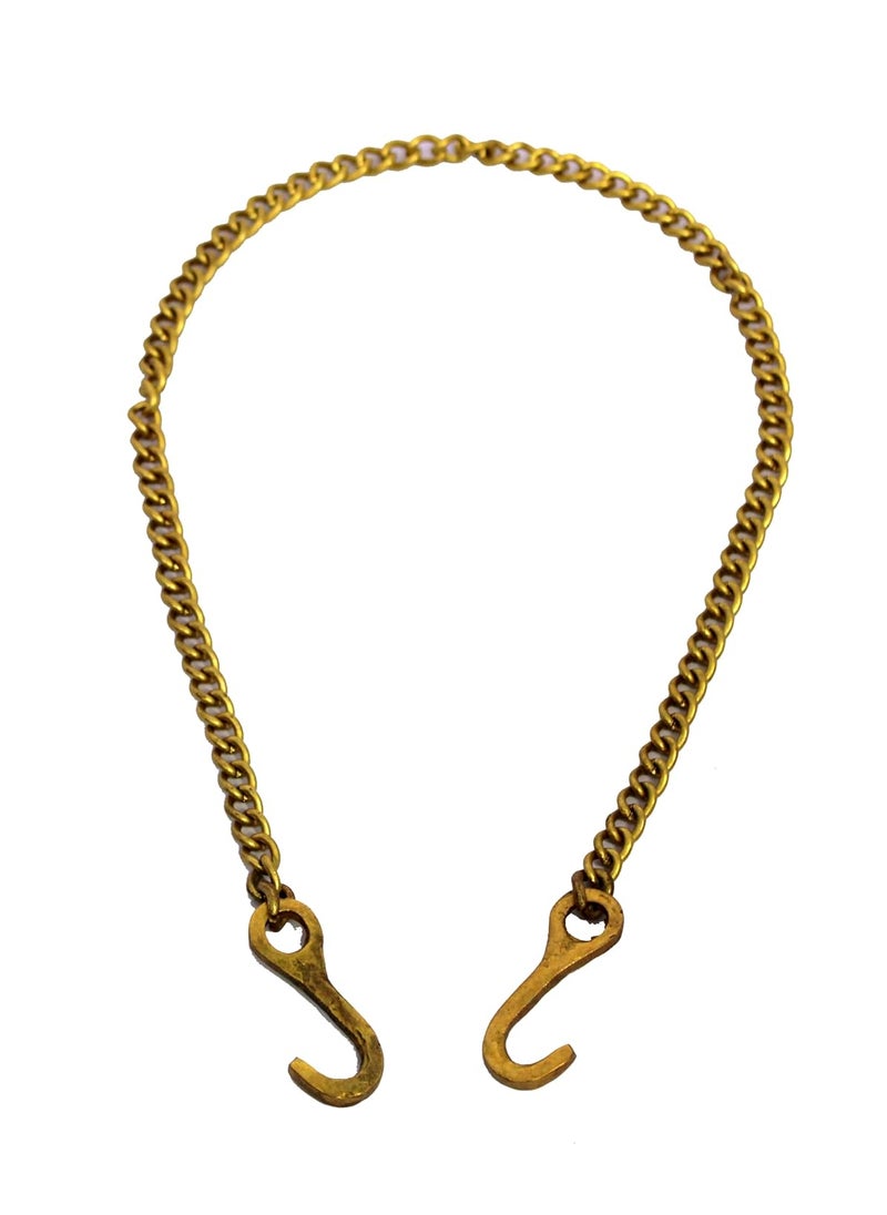 ESPLANADE ESPLANADE Brass Chain with Hooks for Hanging Bell Diya Deepak Bells Length 2 Feet 24 Inches Golden BrassChainSmall  - Image 2