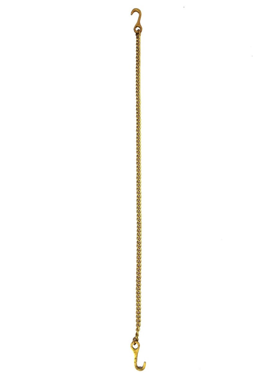 ESPLANADE ESPLANADE Brass Chain with Hooks for Hanging Bell Diya Deepak Bells Length 2 Feet 24 Inches Golden BrassChainSmall  - Image 5