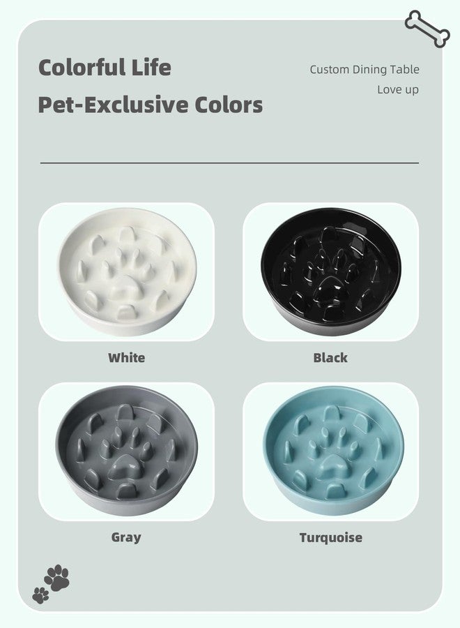 ONTUBE Ceramic 1.5 Cup Slow Feeder Dog Bowl, Slow Feeding Dish for Small & Medium Breeds to Slow Down Eating, Anti-Gulping, Preventing Choking (Grey) - Image 4