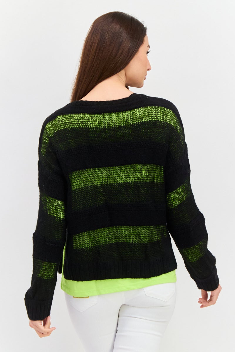 ONLY سويت شيرت نسائي بياقة دائرية وأكمام طويلة، أسود - Image 3