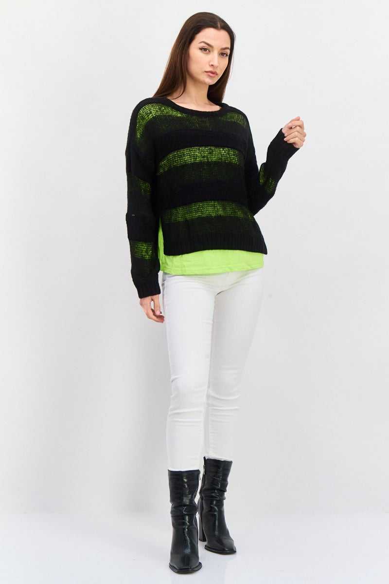 ONLY سويت شيرت نسائي بياقة دائرية وأكمام طويلة، أسود - Image 4