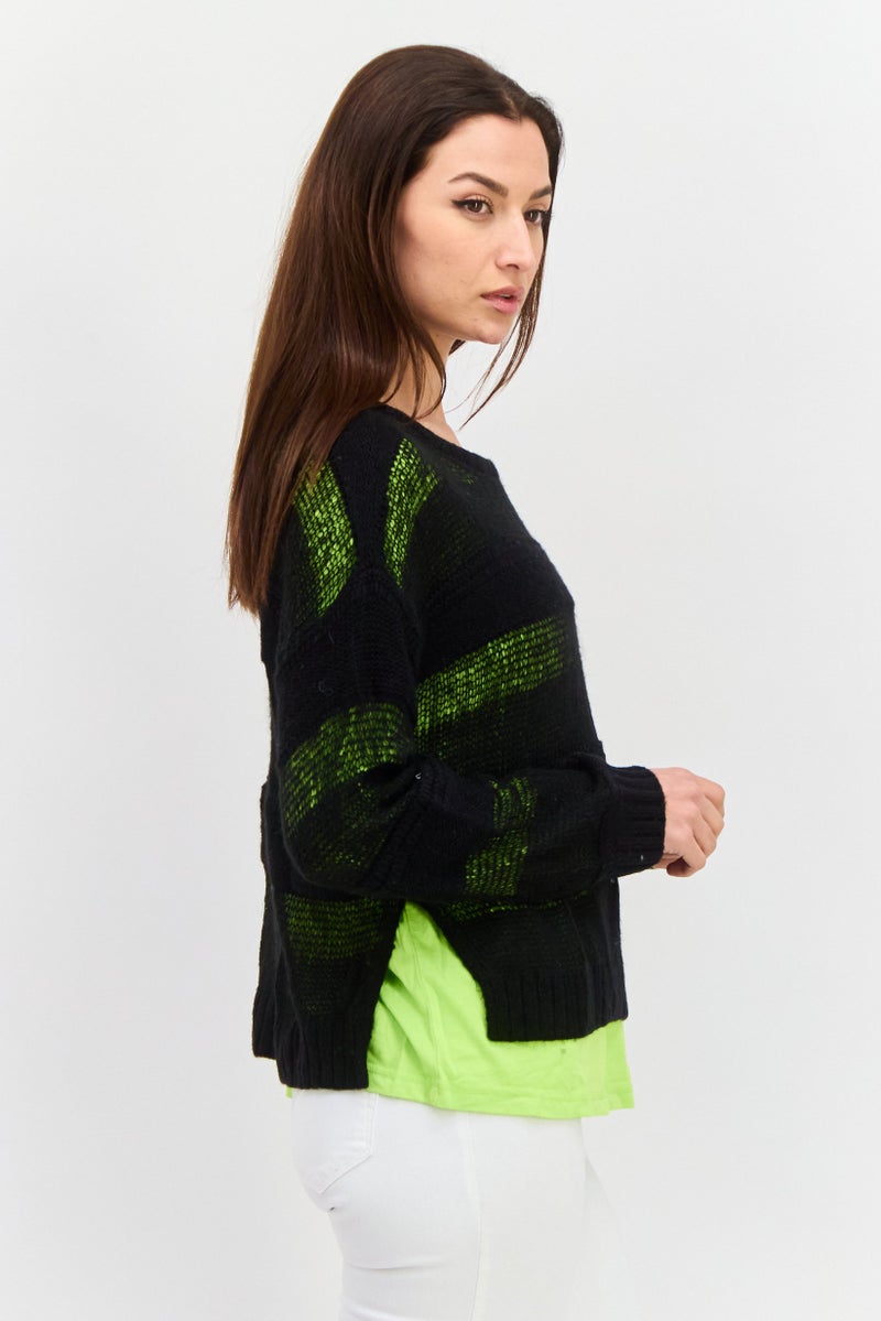 ONLY سويت شيرت نسائي بياقة دائرية وأكمام طويلة، أسود - Image 2