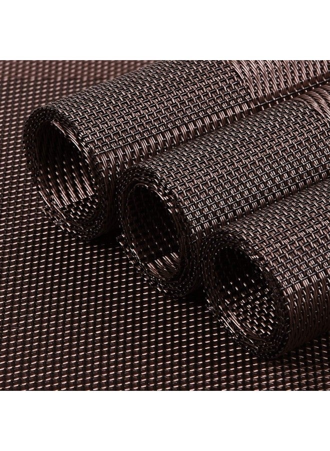 P-PLUS INTERNATIONAL Washable PVC Vinyl Heat Resistant Dinner Table Mats Placement Easy to Wash Cleaning Both Side Usable - Set of 6 (Brown) - Image 3