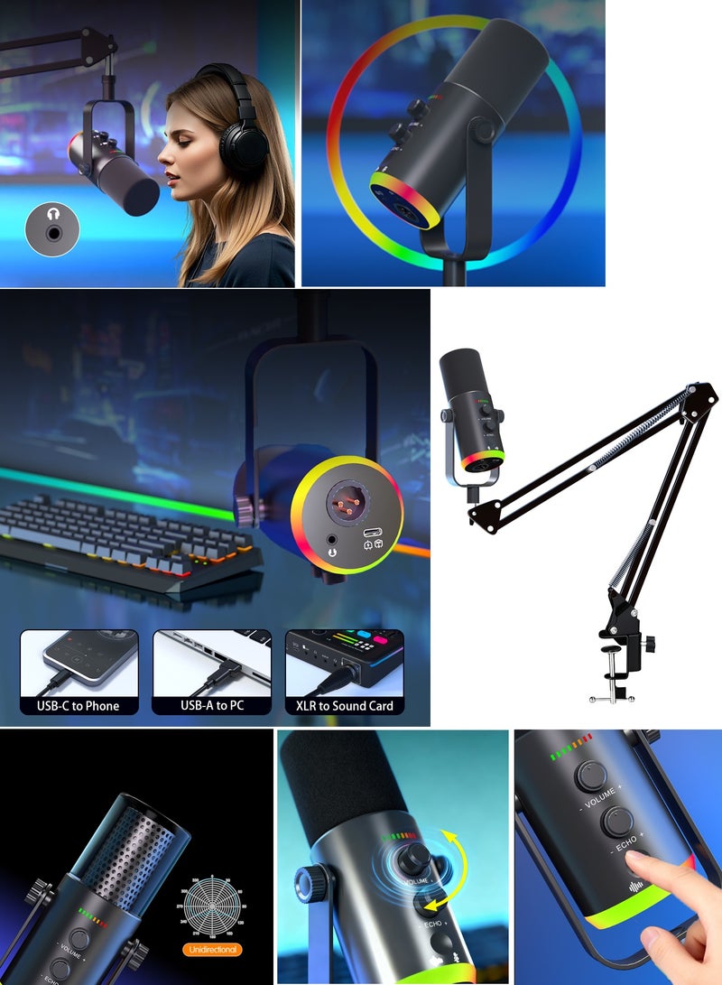 دراكلاو ميكروفون USB للألعاب، ميكروفون مكثف بخاصية إلغاء الضوضاء مع كتم الصوت، ومستوى الصوت، والمراقبة، وذراع ميكروفون قابل للتعديل للبث المباشر، والبودكاست، وتويتش، ويوتيوب، وديسكورد، والكمبيوتر الشخصي، وبلاي ستيشن 4، وبلاي ستيشن 5، وماك - Image 2