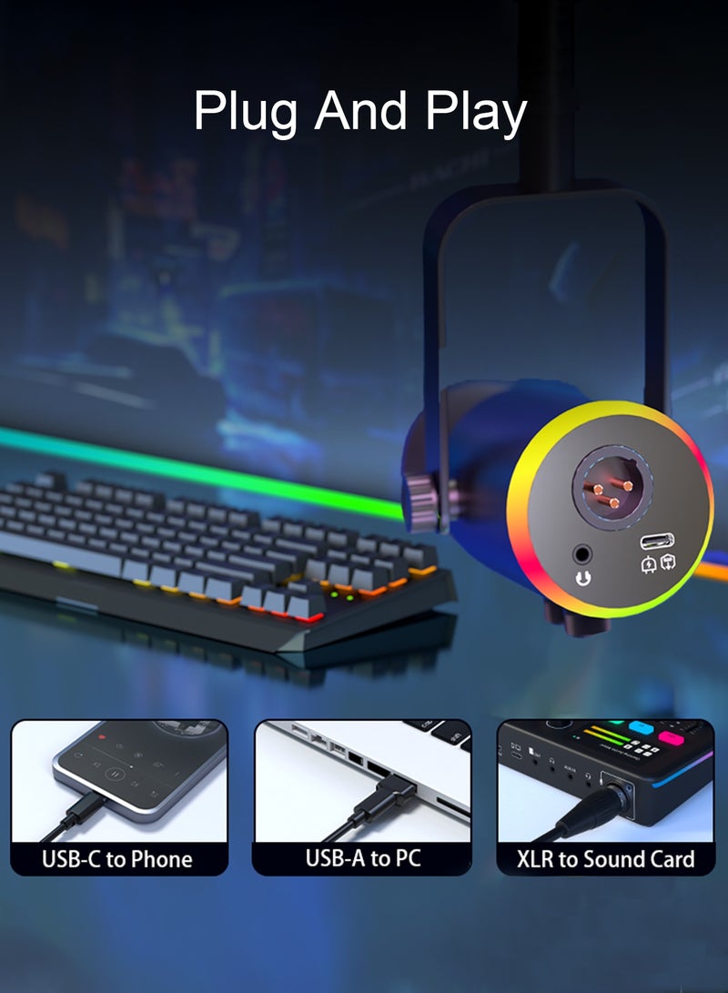 دراكلاو ميكروفون USB للألعاب، ميكروفون مكثف بخاصية إلغاء الضوضاء مع كتم الصوت، ومستوى الصوت، والمراقبة، وذراع ميكروفون قابل للتعديل للبث المباشر، والبودكاست، وتويتش، ويوتيوب، وديسكورد، والكمبيوتر الشخصي، وبلاي ستيشن 4، وبلاي ستيشن 5، وماك - Image 4