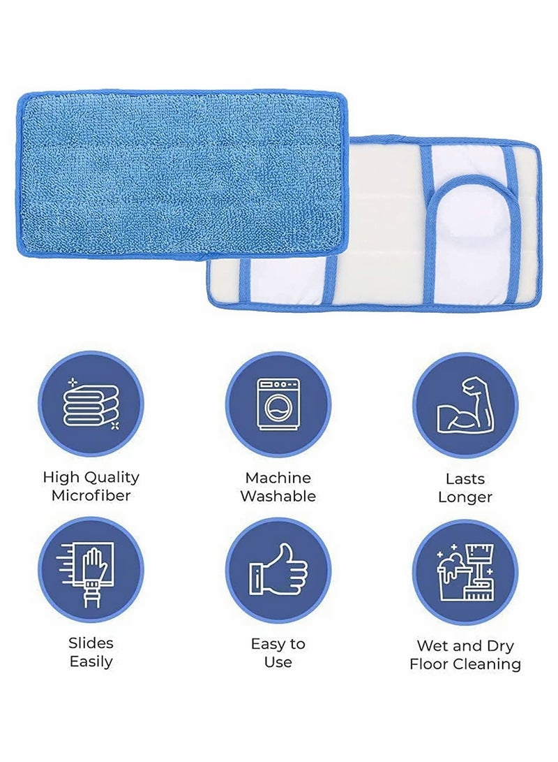 Reusable Microfiber Mop Pads for Swiffer and 10,12 Inch Flat Mops, Durable Wet and Dry Cleaning Pads for Hard Floors, 4 Pack - Image 4