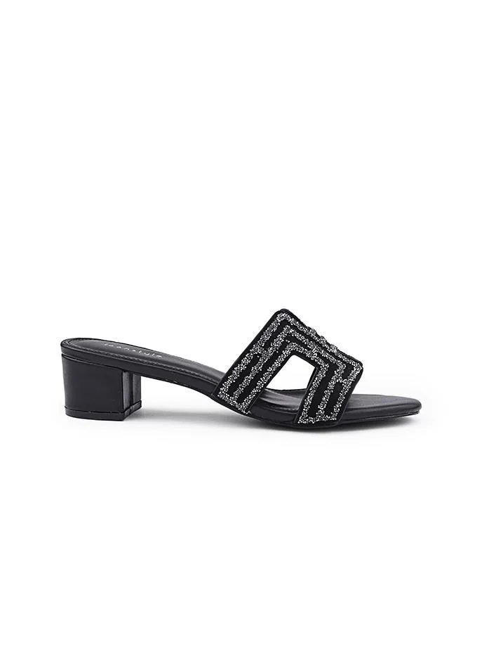 Embellished Strappy Heeled Mules