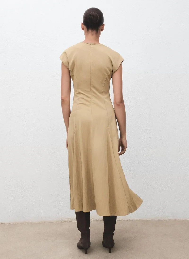 MANGO Midi-dress with stitching