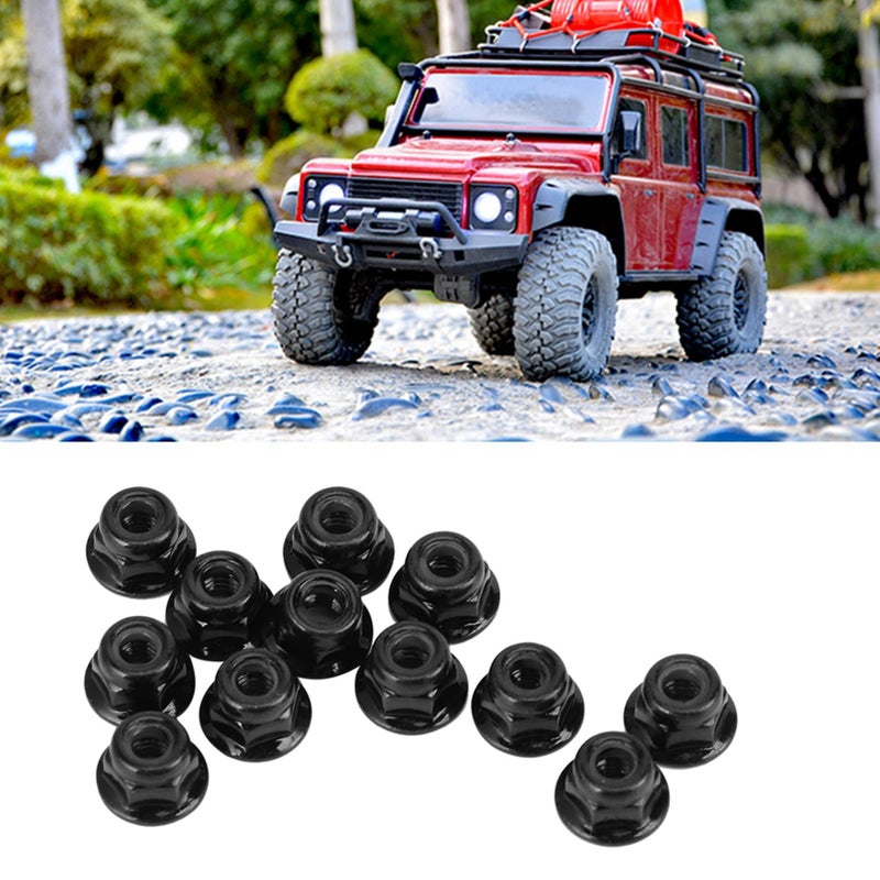 مجموعة صواميل قفل العجلة السوداء لسيارة SCX10 RC المحور المحوري الخفيفة 12 قطعة - Image 4