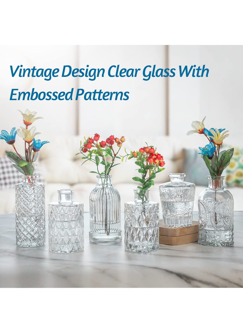 INFTYLE Glass Vase Bud Vase in Bulk Set of 12 Small Vintage Flower Bottle Petite Glass Flower Vase for Floral Arrangements  Decorative Centerpiece Table Decor Home Wedding Party  - Image 3