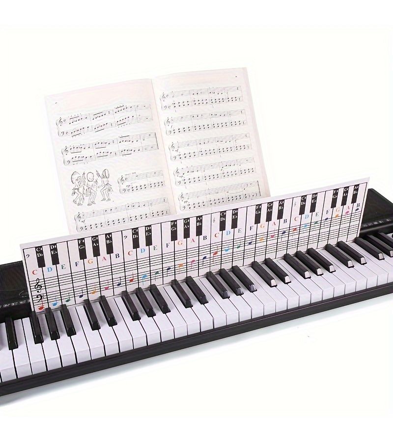 88 Key Piano Fingering Practice Sheet Guide Card For Electronic Organ Music Staff - Image 2