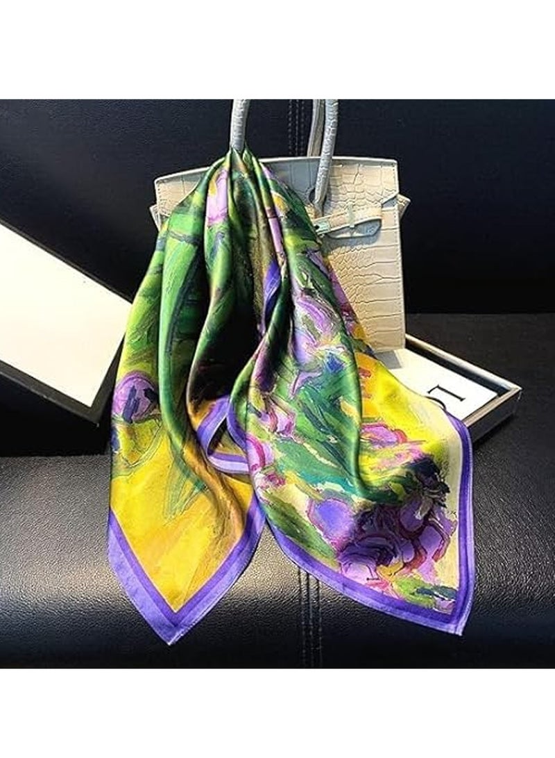 SOLARAE 100% Mulberry Silk Neck Scarf 21"x21" Small Square Scarfs for Women, Silk Bandana, Square Silk Scarf for Women, Bag Handle Scarf - Image 5