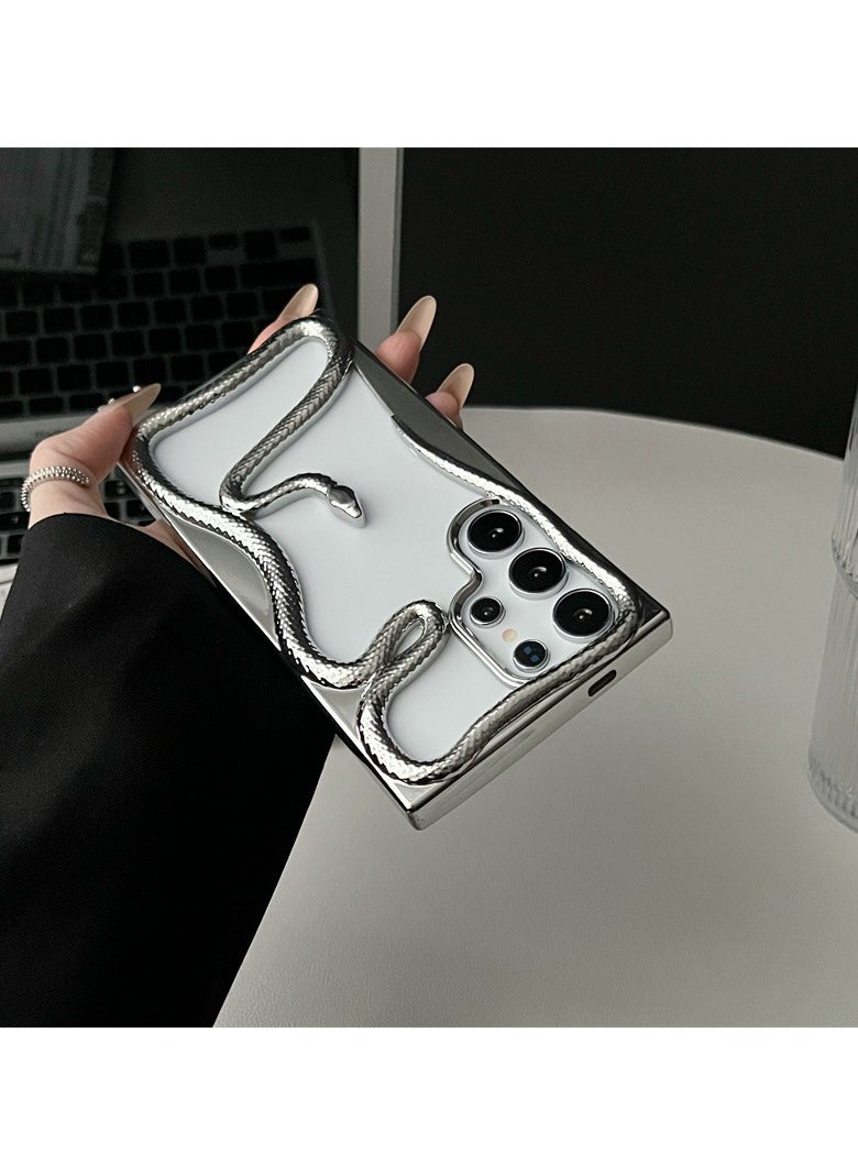 General Compatible with Samsung S25 Ultra! Electroplated bright matte hollowed out serpentine phone case, anti-fall and personality  - Image 1