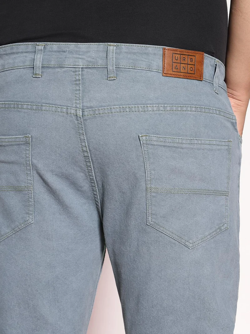 Urbano Fashion  Urbano Plus Men's Light Grey Regular Fit Denim Jeans Stretchable  | Best Price UAE