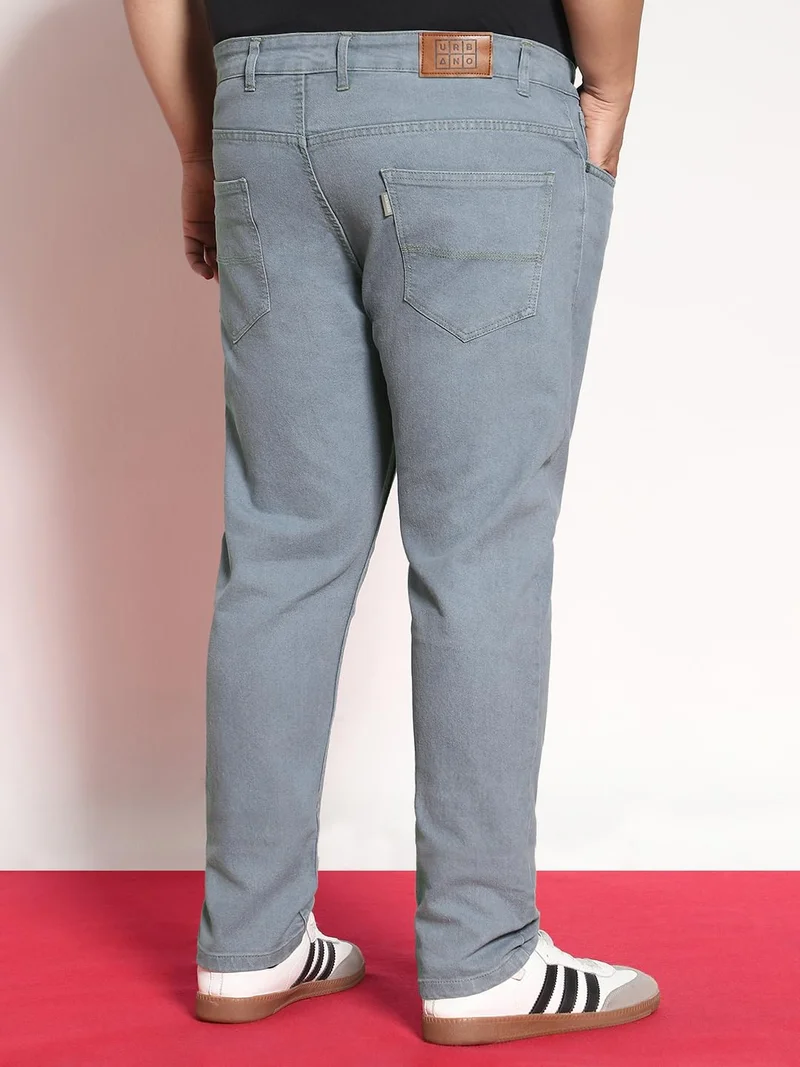 Urbano Fashion  Urbano Plus Men's Light Grey Regular Fit Denim Jeans Stretchable  | Best Price UAE