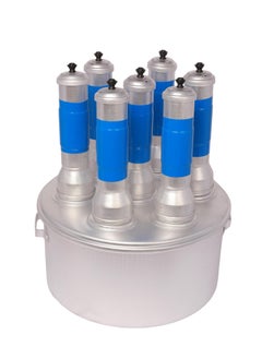 7 -Steamer Aluminium Puttu Maker Silver