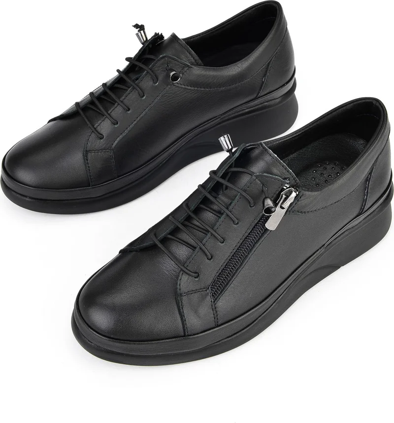 Ziya , Women's Genuine Leather Shoes 1431046Z709 Black