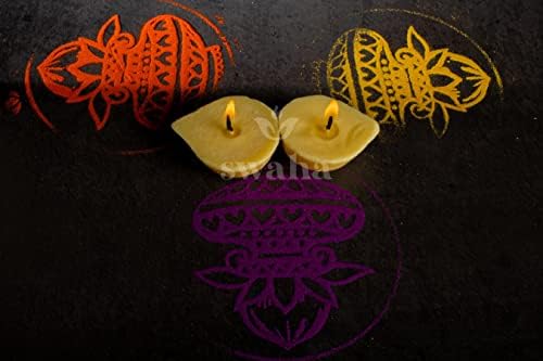 Swaha Premium Cow Ghee Diya Wicks (12 Pieces), 4hr Burning Time, Wax Free Cow ghee Diya for puja - Pack of 1 - Image 5