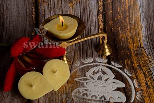 Swaha Premium Cow Ghee Diya Wicks (12 Pieces), 4hr Burning Time, Wax Free Cow ghee Diya for puja - Pack of 1 - Image 3