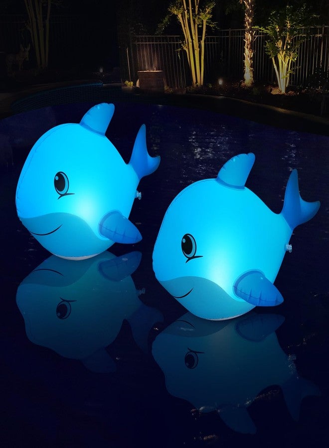 Goallim Solar Floating Pool Lights Dolphin, Glow in The Dark Solar Pool Lights That Float, IP68 Wateproof Inflatable Solar Powered Floating Lights for Pool Pond Wedding Party Decorations - 2PCS - Image 1