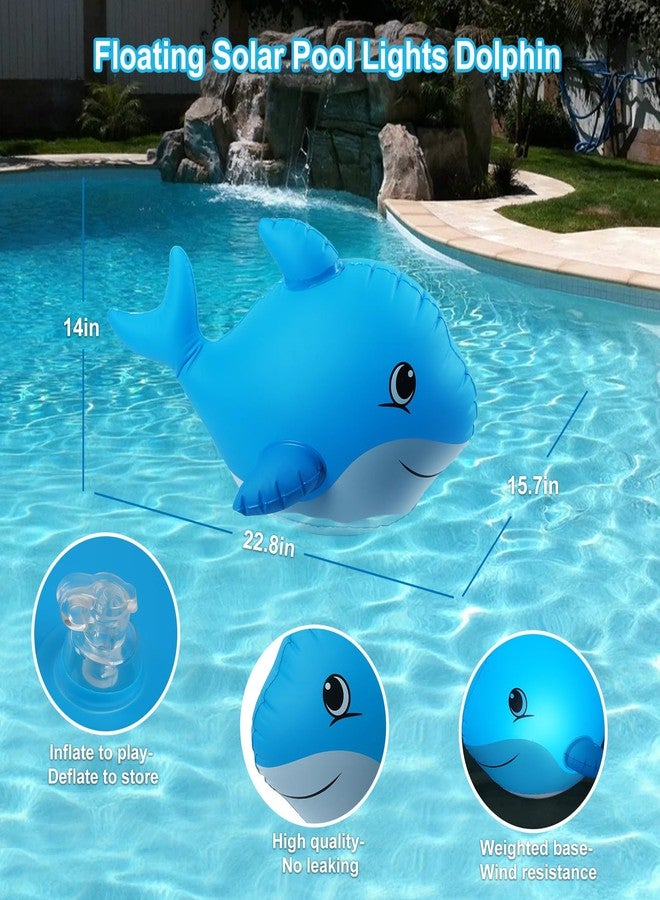 Goallim Solar Floating Pool Lights Dolphin, Glow in The Dark Solar Pool Lights That Float, IP68 Wateproof Inflatable Solar Powered Floating Lights for Pool Pond Wedding Party Decorations - 2PCS - Image 5