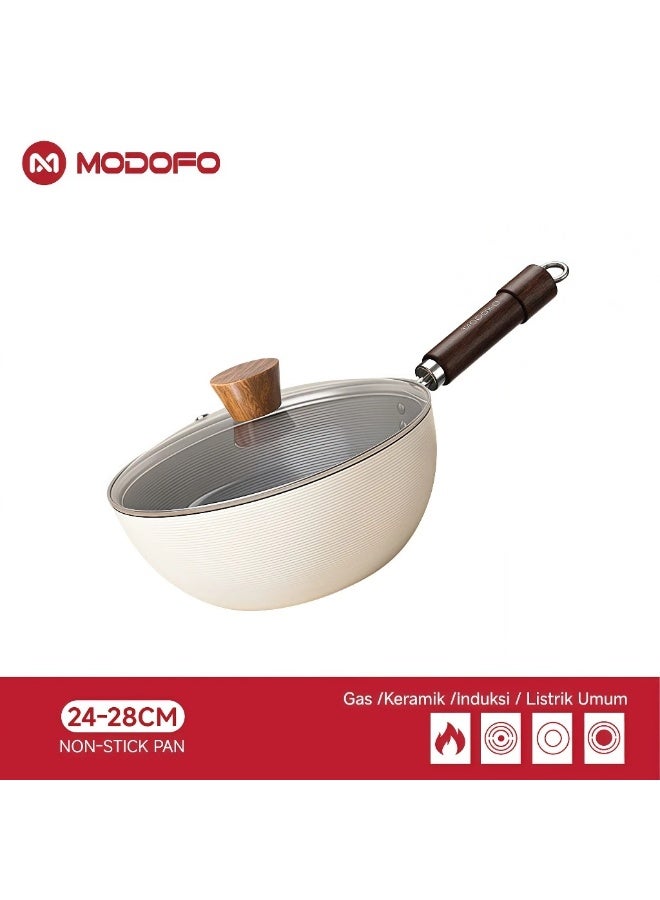 MODOFO 24CM Ceramic Non-Stick Pan – Removable Handle & Durable Composite Base, Compatible with All Types of Stoves - Image 2