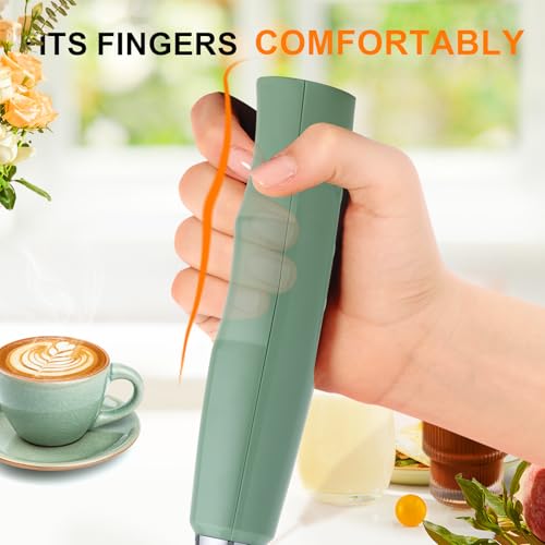 YUSWKO Granite Rechargeable Milk Frother for Coffee with Stand, Handheld Drink Mixer with 3 Heads 3 Speeds Electric Stirrers for Latte, Cappuccino, Hot Chocolate, Egg - Image 5