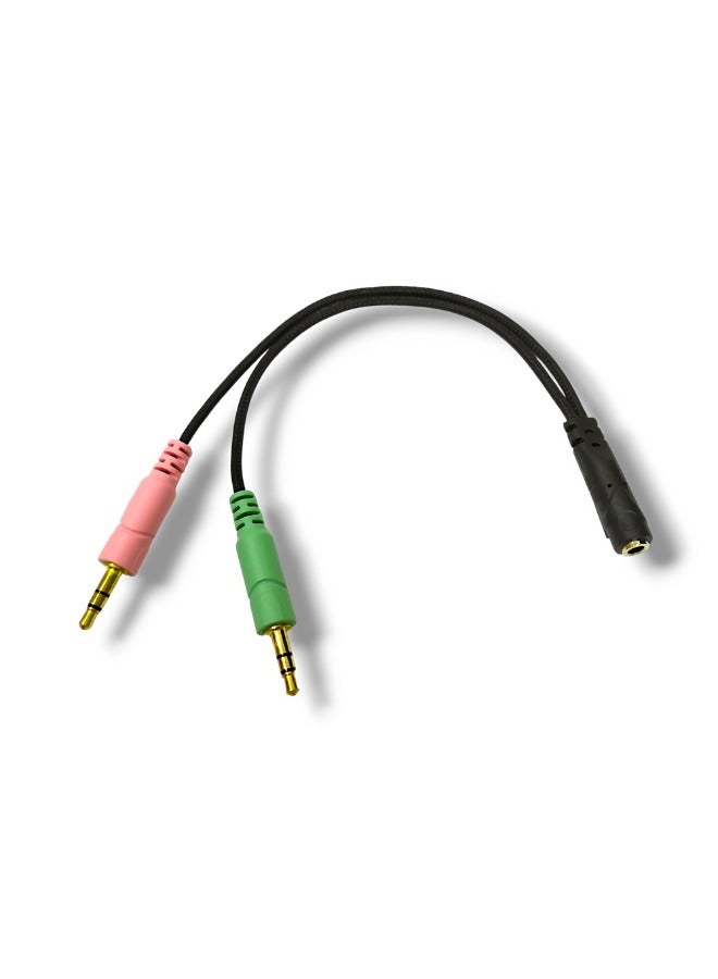 2 in 1 Audio Splitter Adapter Cable Use your phone's headset on your computer and laptop (3.5mm)  - Image 1
