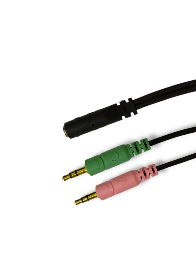 2 in 1 Audio Splitter Adapter Cable Use your phone's headset on your computer and laptop (3.5mm)  - Image 2