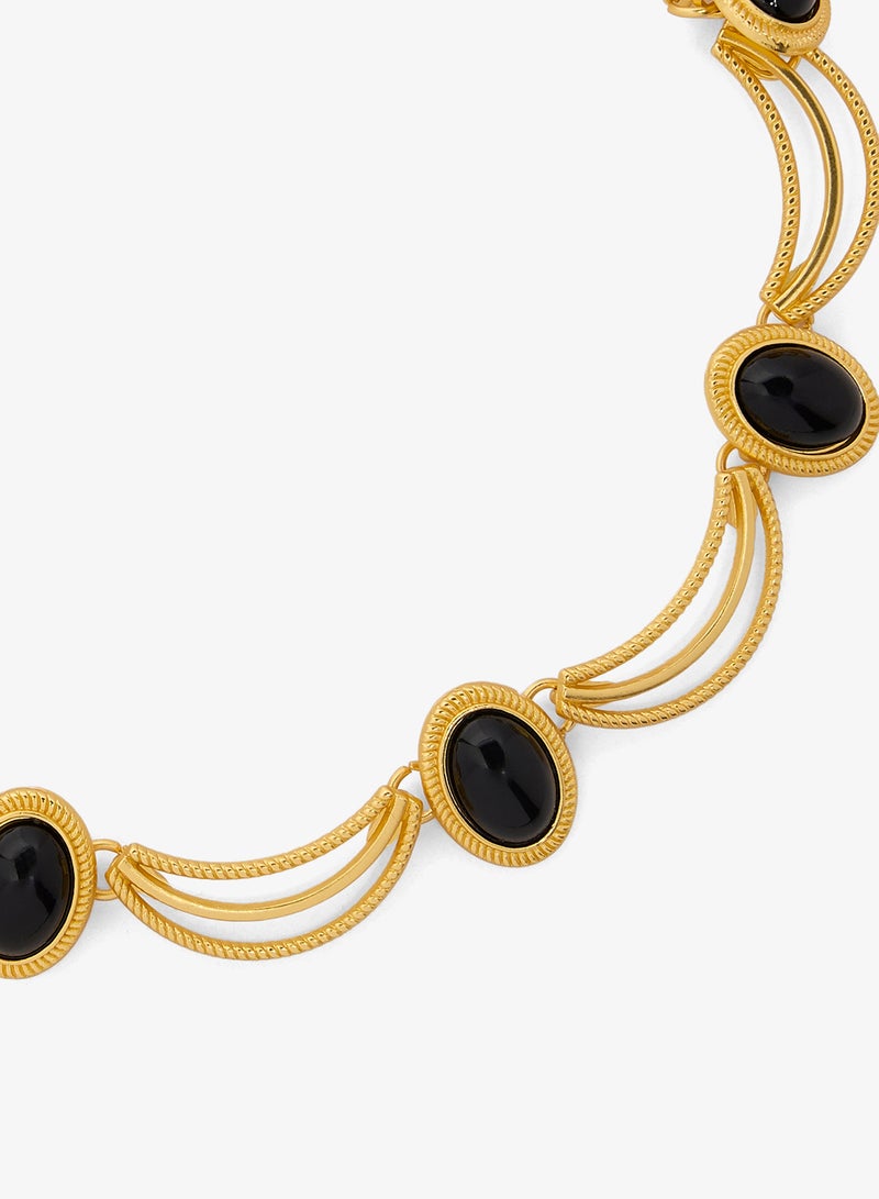 Khizana Jewel Detail Gold Accent Choker Set - Image 2