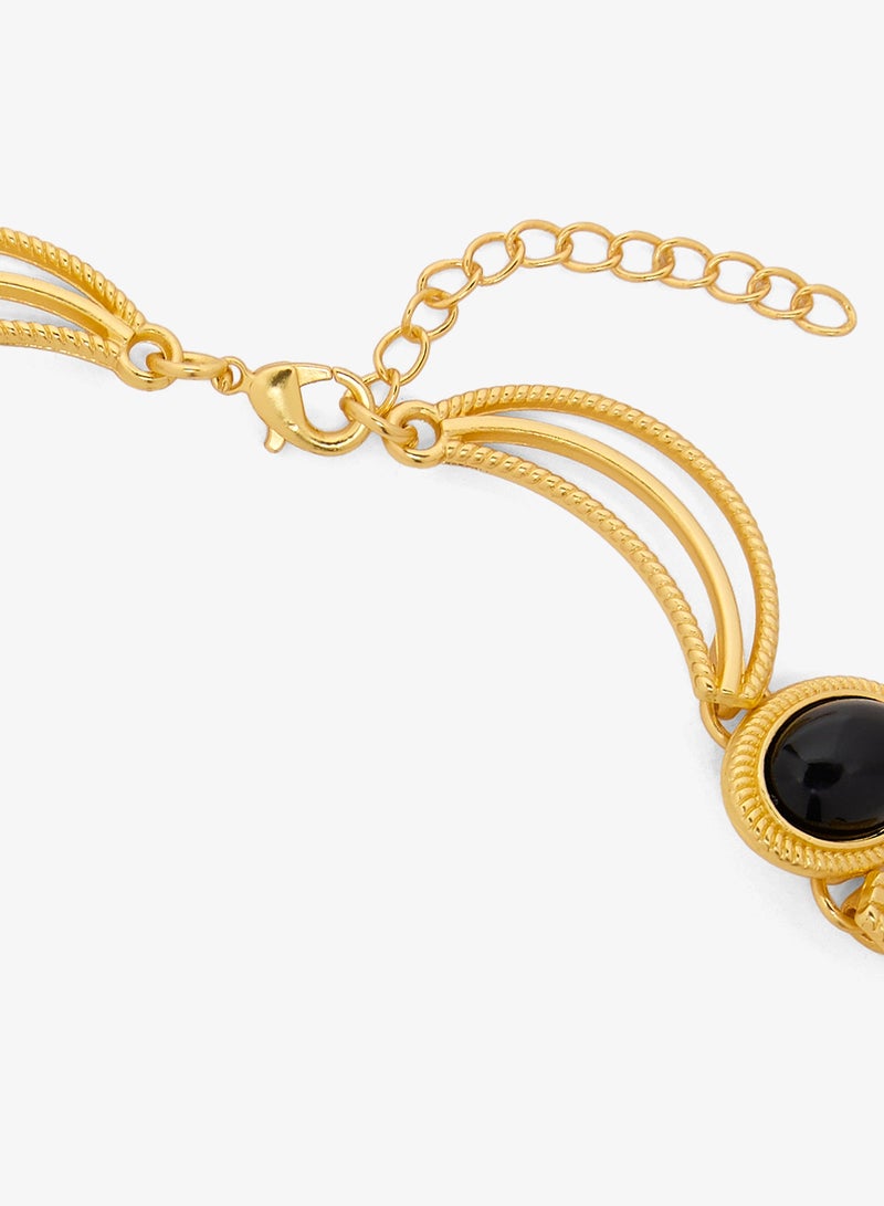 Khizana Jewel Detail Gold Accent Choker Set - Image 3