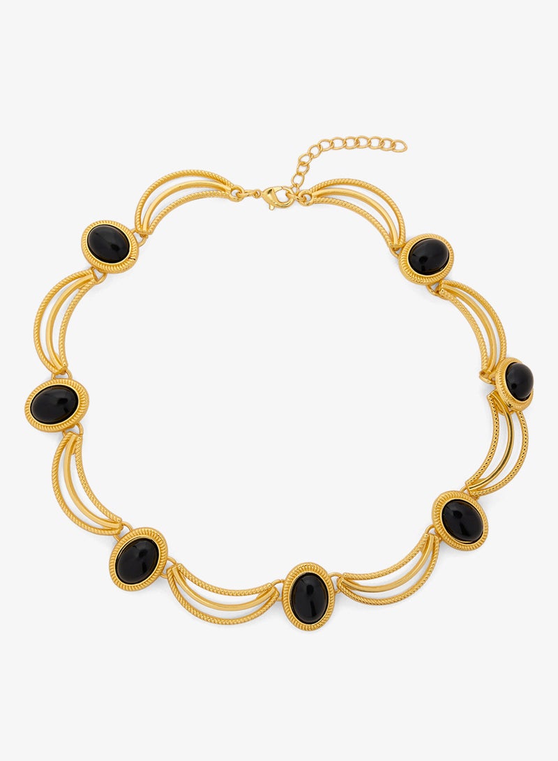 Khizana Jewel Detail Gold Accent Choker Set - Image 1