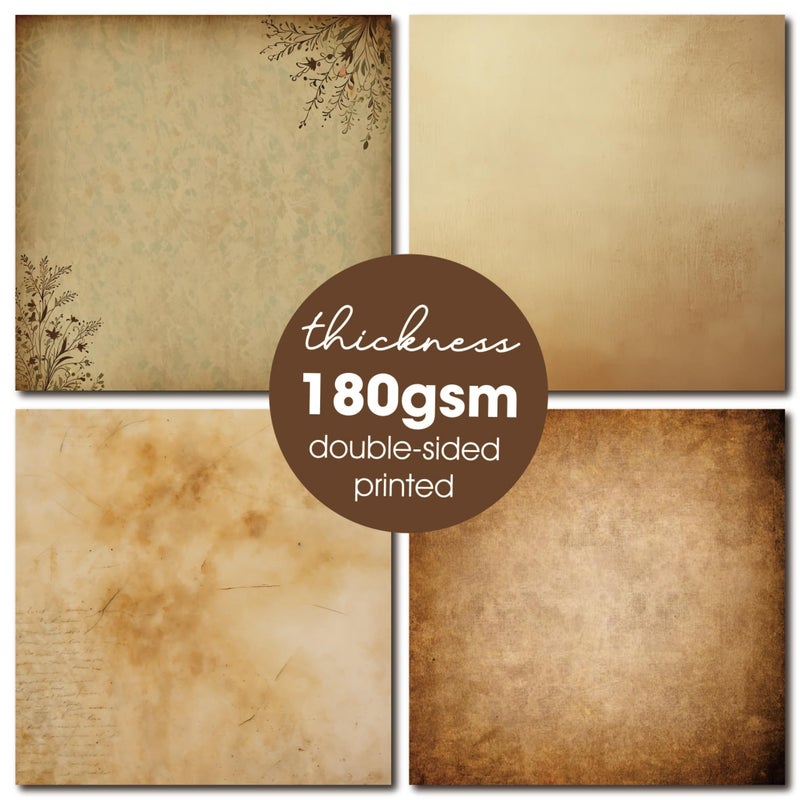 Desecraft Vintage Border 12x12 Scrapbooking Cardstock Decorative Paper - 36 Sheets - for Card Making Background Origami Textured Decorative Scrapbook Paper Scrapbook Materials Supplies - Image 5