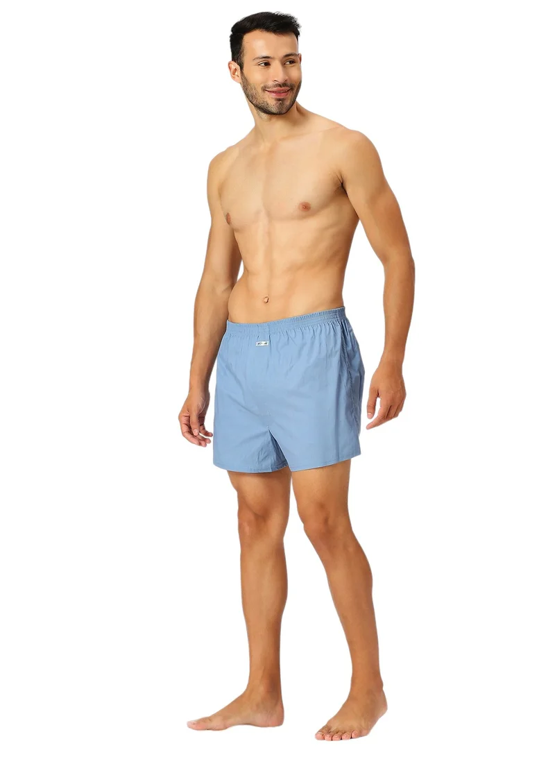 BYC MEN'S COTTON BOXER SHORTS - LIGHT BLUE