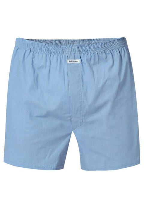 MEN'S COTTON BOXER SHORTS - LIGHT BLUE