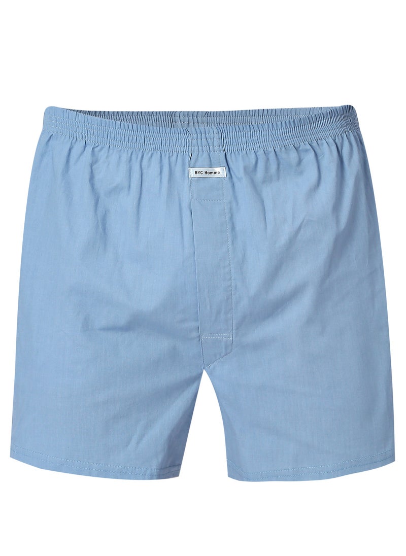 BYC MEN'S COTTON BOXER SHORTS - LIGHT BLUE  - Image 1
