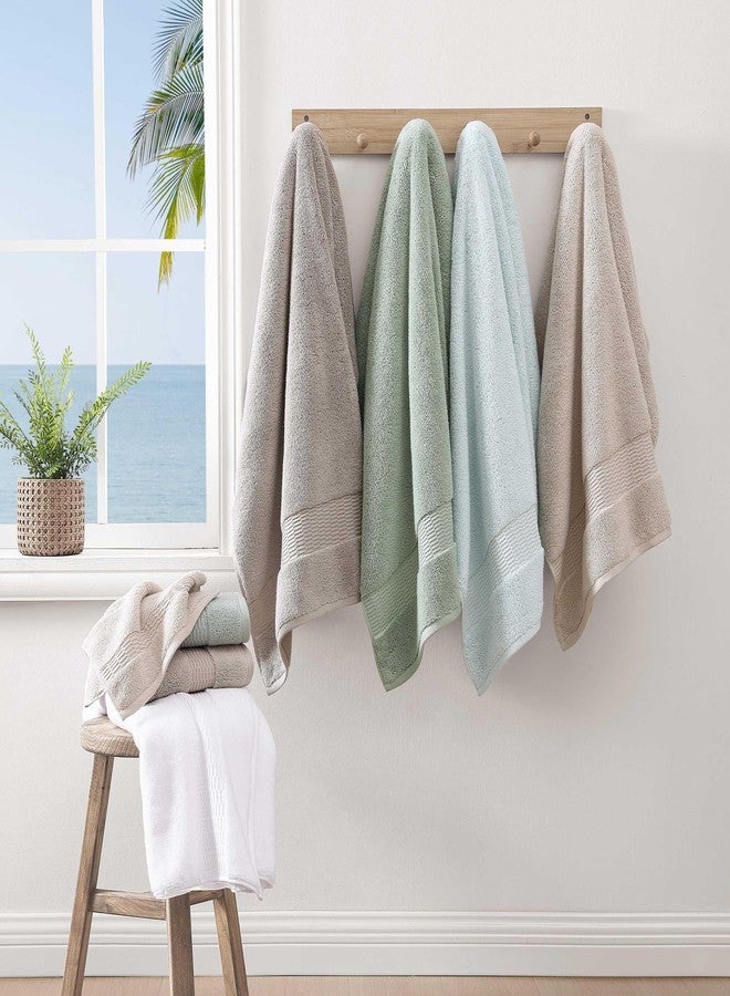 Tommy Bahama - Bath Towels Set, Soft & Highly Absorbent Cotton, Low Linting & Fade Resistant Bathroom Essentials (Long Branch White, 3-Piece) - Image 4