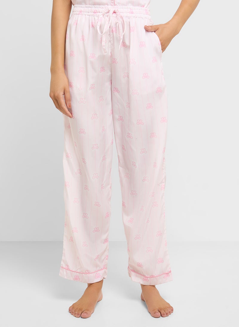 Ginger Bow Print Shirt & Pyjama  Set  - Image 4