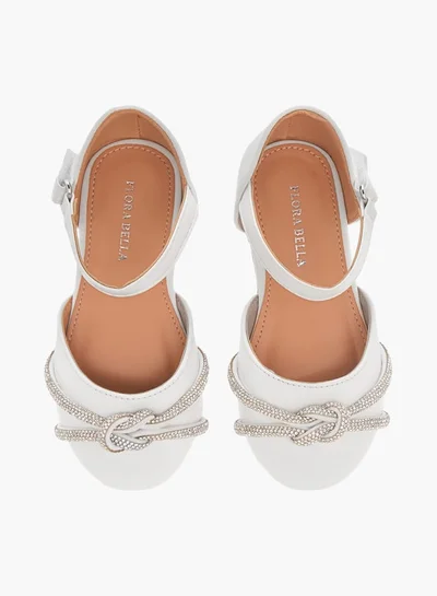 Flora Bella By Shoexpress Girls Embellished Ballerina Shoes with Hook and Loop Closure