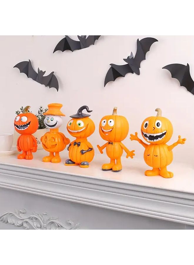 Pumpkin E Halloween Cartoon Standing Pumpkin Resin Decor Home Living Room Craft Art Gift - Image 2