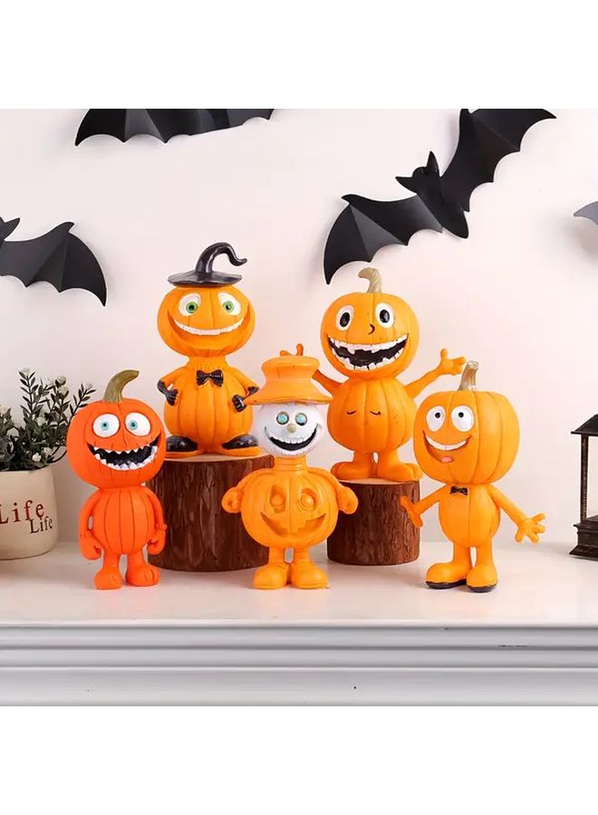 Pumpkin E Halloween Cartoon Standing Pumpkin Resin Decor Home Living Room Craft Art Gift - Image 5